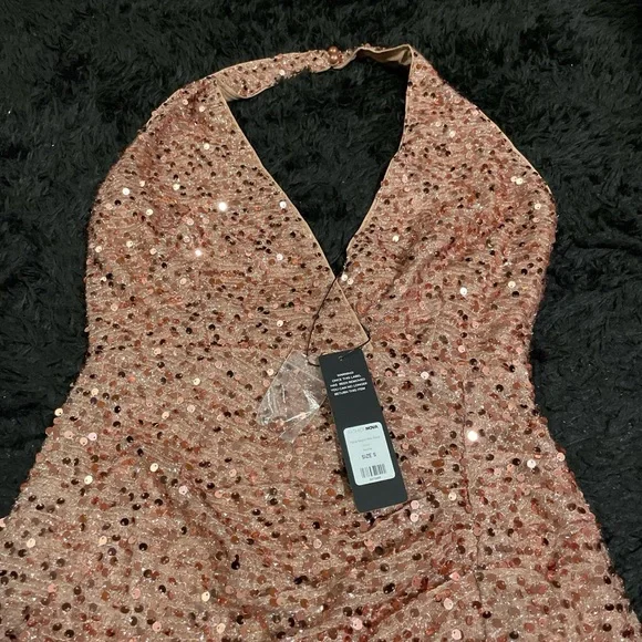 Fashion Nova Sparkling Backless Dress in Pink - Picture 2 of 5